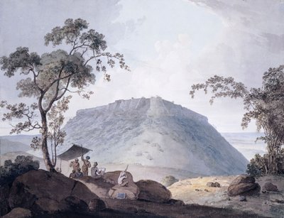 Den sydöstra utsikten över Bijaigarh, Uttar Pradesh, ca. 1790 av William Daniell
