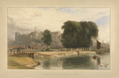Windsor Castle från nära Brocas Meadows av William Daniell