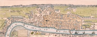 Karta över London, c1563 av William Darton