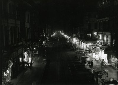 Nattvy över Grand Street på Orchard Street, NYC, 1917 av William Davis Hassler