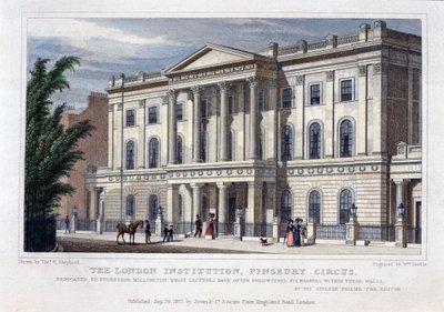 The London Institution, Finsbury Circus, London, 1827 av William Deeble