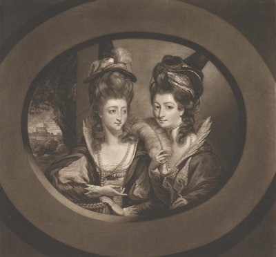 Mrs. Gwyn & Mrs. Bunbury i The Characters of The Merry Wives of Windsor, 1780.. av William Dickinson