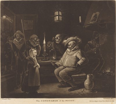 Nattens konstapel av William Dickinson after Egbert van Heemskerck