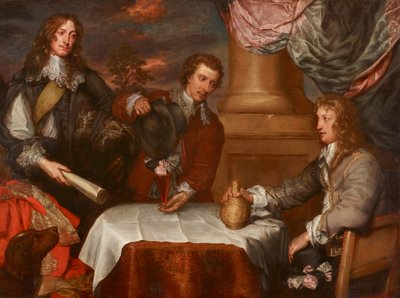 Porträtt av prins Rupert, överste William Legge (förmodligen) och överste John Russell av William Dobson