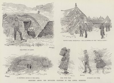 Skisser bland de revolterade torparna i Lewis, Hebriderna av William Douglas Almond
