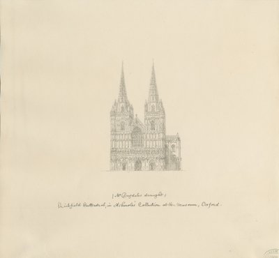 Lichfield Cathedral - West Front: pennteckning, nd [?slutet av 1600-talet] (teckning) av William Dugdale