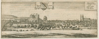 Tamworth - Panorama: gravyr och [1600-talet] av William Dugdale
