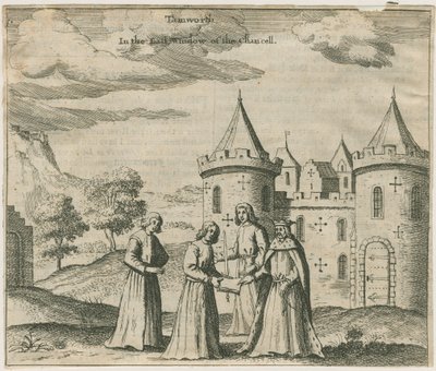 Tamworth Castle - Fönsterglas: gravyr och [?1600-talet] (tryck) av William Dugdale