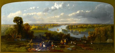 Picknick på Richmond Hill med utsikt över Themsen, Surrey av William E. Jones