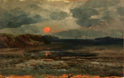 Soluppgång över fiskevatten--Maine, ca. 1880. av William E. Norton