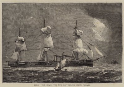 HMS Shahen, den nya snabbseglande ångfregatten av William Edward Atkins