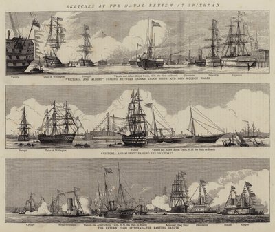 Skisser vid Naval Review på Spithead (gravyr) av William Edward Atkins