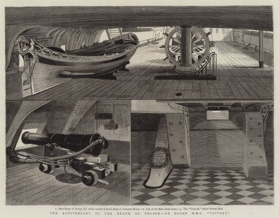 Årsdagen av Nelsons död, ombord på HMS Victory av William Edward Atkins