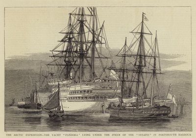Den arktiska expeditionen, båten Pandora ligger under Serapis