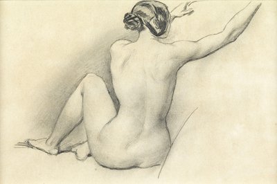 Sittande naken (penna på papper) av William Edward Frost