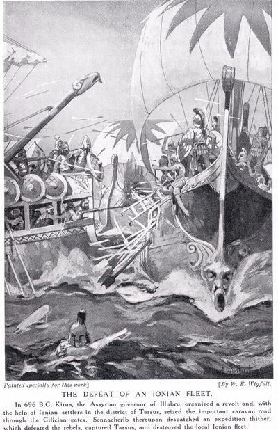 The Defeat of an Jonian Fleet, illustration från 