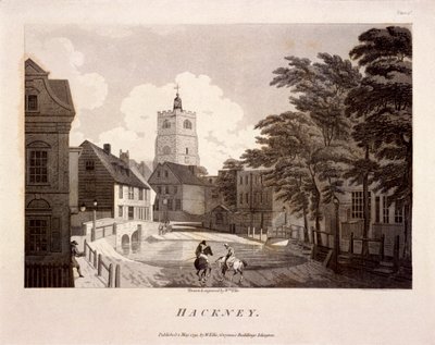 Översikt över Hackney, London, 1791 av William Ellis