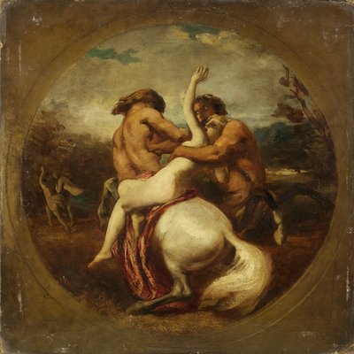 Kentaurer och nymfer (olja på kartong) av William Etty