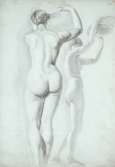 Figurstudier (penna på papper) av William Etty