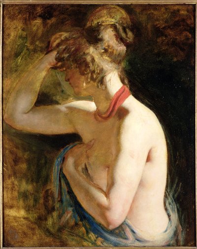 Halvlängd naken, höger arm höjd mot huvudet av William Etty