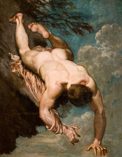 Manlius kastade från klippan, 1818. av William Etty