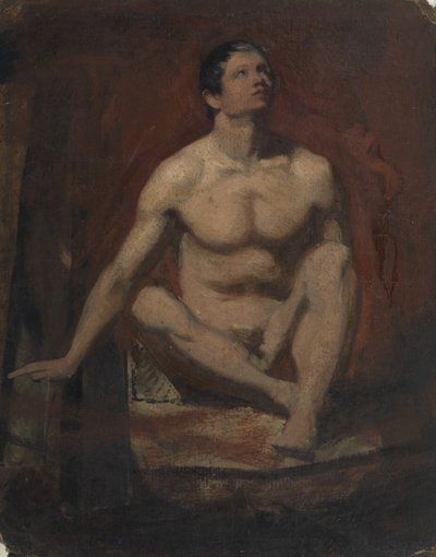 Sittande man naken, sedd framifrån av William Etty