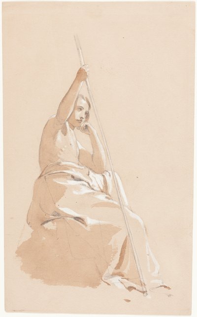 Sittande yngling med stav av William Etty