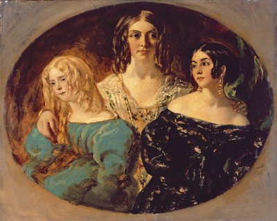 Den ärade fru Caroline Norton och hennes systrar, ca 1847 (olja på duk) av William Etty
