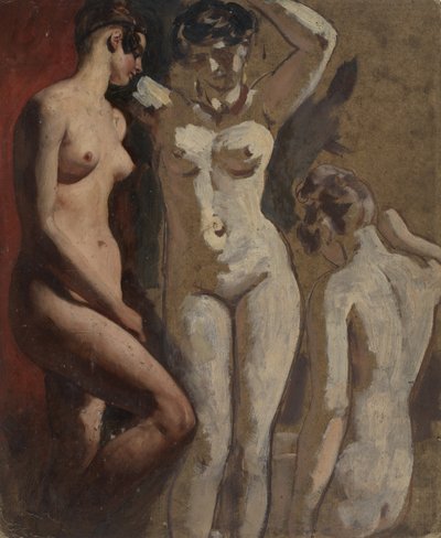 Tre stående kvinnliga nakenbilder av William Etty
