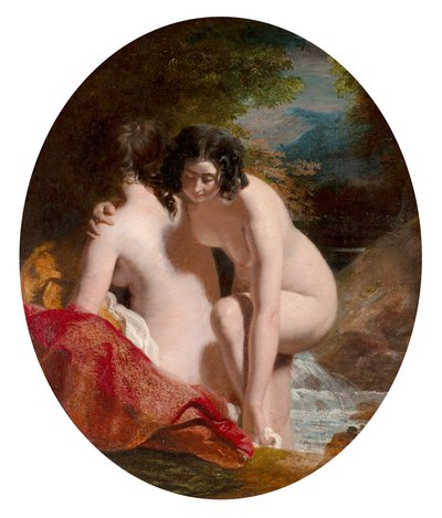 Women Bathing (olja på pannå) av William Etty