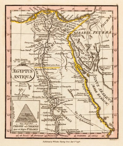 Forntida Egypten. Karta. av William Faden