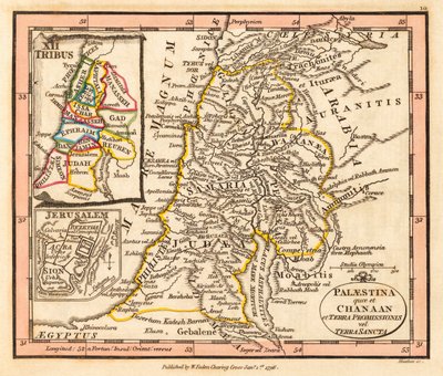 Palestina. Karta av William Faden