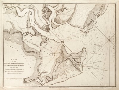 Plan över Charlestown, South Carolina av William Faden