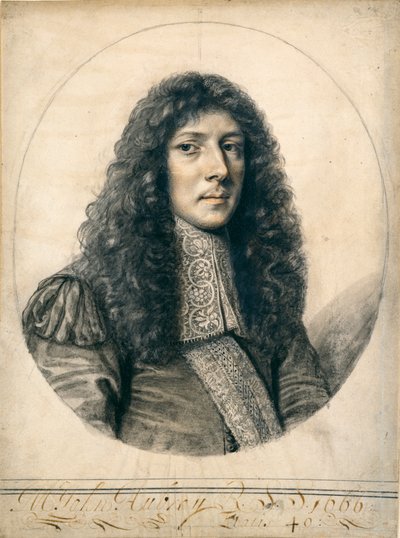 Porträtt av John Aubrey, 1666 av William Faithorne