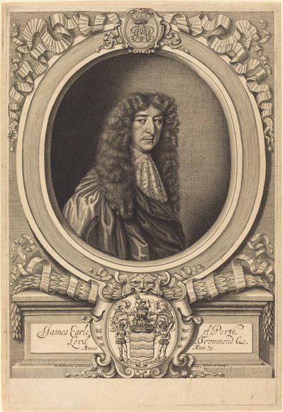 James Drummond, Earl of Perth av William Faithorne after Sir Peter Lely