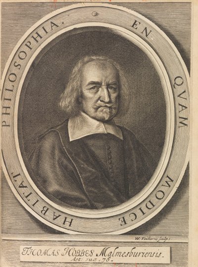 Porträtt av Thomas Hobbes 1588-1679, 1642. av William Faithorne the Elder