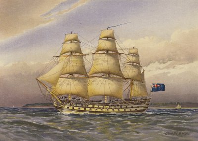 Battle ship, about 1760  av William Frederick Mitchell