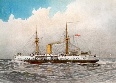 HMS Colossus, Royal Navy 2nd class slagskepp, c1890-c1893 av William Frederick Mitchell