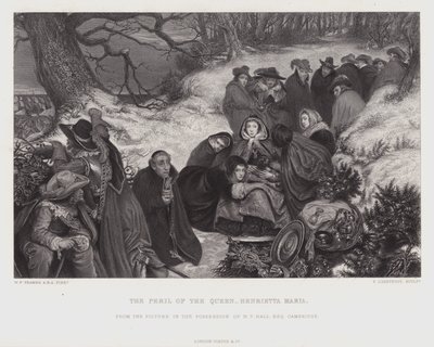 Drottningen Henrietta Marias fara (gravyr) av William Frederick Yeames