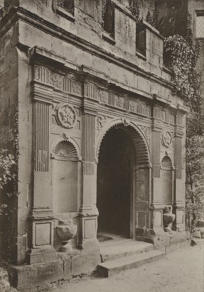 Dörröppning, veranda vid Gate House, Kenilworth (s/v foto) av William Galsworthy Davie