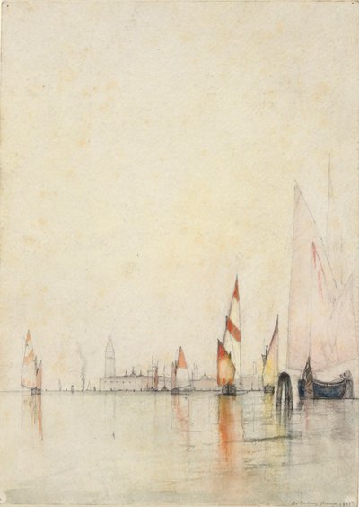Båtar på lagunen, Venedig av William Gedney Bunce