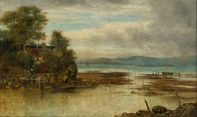 Cramond Ferry - Where the River Joins With the Sea (olja på duk) av William Gerard Barry
