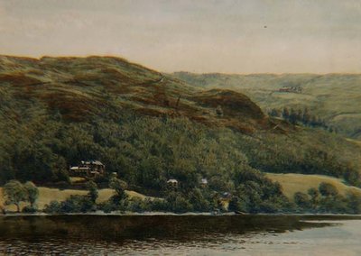 View of Brantwood, s.1881 (akvarell, penna och bläck) av William Gersham Collingwood