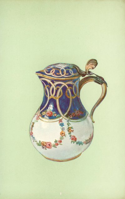 Kanna, Sevres, kunglig blå (färg litho) av William Gibb