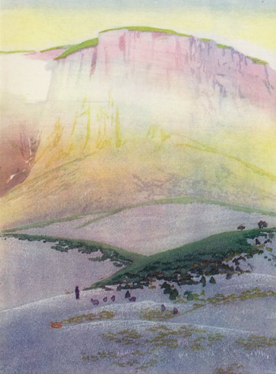 The Last Glean, Corsica (färg litho) av William Giles
