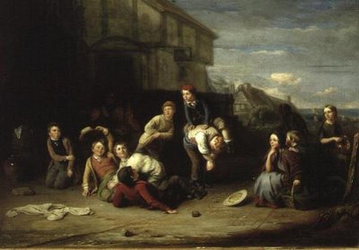 Leap-frog, ca 1852 (olja på panel) av William Gill