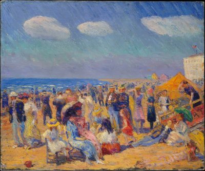 Folkmassa vid kusten av William Glackens