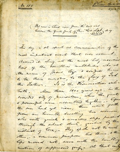 Manuscript of Sermon No. 159 by William Greenleaf Eliot, April 15, 1838 av William Greenleaf Eliot