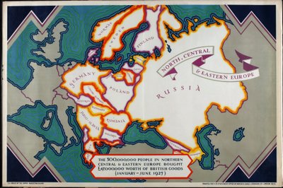 Nord-, Central- och Östeuropa, från serien "Where Our Exports Go" av William Grimmond