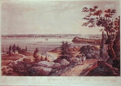 New York från Weehawk av William Guy Wall